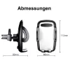 IWH 019260 360° drehbarer Auto-Lüftungs-Handyhalter für 53-95 mm Smartphones, Schwarz