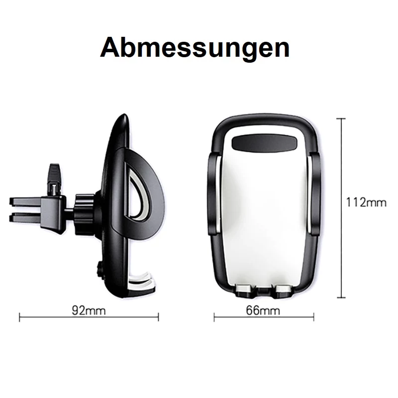 IWH 019260 360° drehbarer Auto-Lüftungs-Handyhalter für 53-95 mm Smartphones, Schwarz