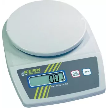 Kern EMB 2200-0 tragbare Präzisionswaage, 2,2 kg Kapazität, 1 g Ablesbarkeit, Batterie- oder Netzbetrieb