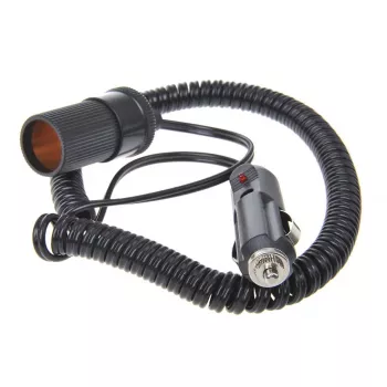 IWH Spiralkabel Verlängerung 12/24V 10A 3m Zigarettenanzünder Stecker auf Buchse 019001