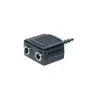 exertis Connect Audio-Splitter-Kabel - 3,5 mm Stereo Stecker auf 2x Buchse, 0,2 m, Schwarz 64650