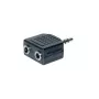 exertis Connect Audio-Splitter-Kabel - 3,5 mm Stereo Stecker auf 2x Buchse, 0,2 m, Schwarz 64650