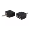 exertis Connect Audio-Splitter-Kabel - 3,5 mm Stereo Stecker auf 2x Buchse, 0,2 m, Schwarz 64650