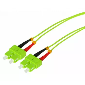 Tecline HD LWL-Patchkabel, OM5 Multimode, SC Duplex auf SC Duplex, Limettengrün, 2,0 m 796SS02