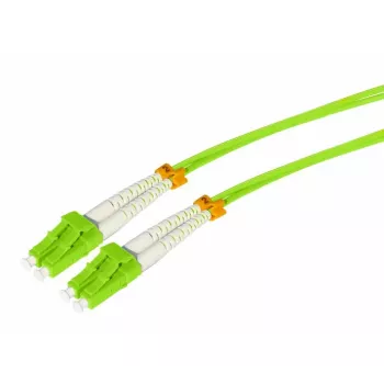 Tecline HD OM5 LC Duplex auf LC Duplex Multimode Glasfaser-Patchkabel, 50/125 µm, Limettengrün, 10 m 796LL10