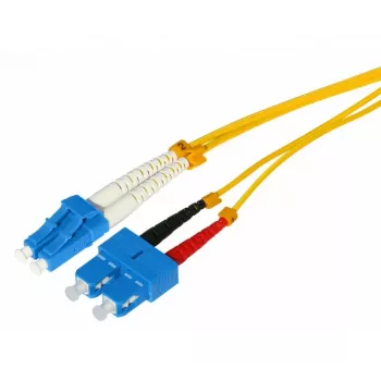Tecline HD LWL-Patchkabel, 9/125 µm Singlemode OS2, LC Duplex auf SC Duplex, Gelb, 1,0 m (799LS01)