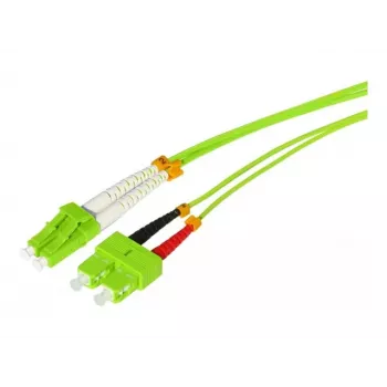 Tecline HD OM5 Glasfaser-Patchkabel, LC Duplex auf SC Duplex, 50/125 µm, Limettengrün, 10 m 796LS10