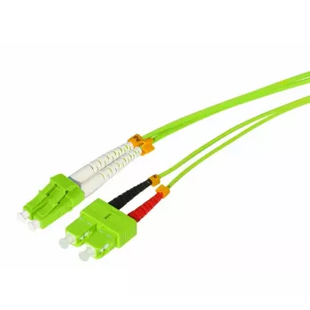 Tecline HD LWL-Patchkabel OM5 50/125 µm Multimode LC Duplex auf SC Duplex, Limettengrün, 15,0 m 796LS15