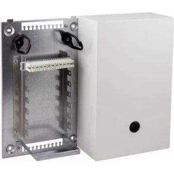EFB-Elektronik VKA2 Glasfaser-Verteilgehäuse mit Grundplatte und VKA-Montagekit für 10 DA-Ports, Wandmontage, Lichtgrau 46017.1V10