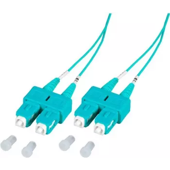 EFB Elektronik SCSCOM3DAQ2 2m Duplex SC OM3 Multimode LWL Patchkabel, LSZH Aqua