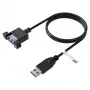 EFB Elektronik USB 3.0 Verlängerungskabel, USB-A Stecker auf USB-A Buchse zur Panelmontage, 1,8 m, Schwarz K5265SW.1V2
