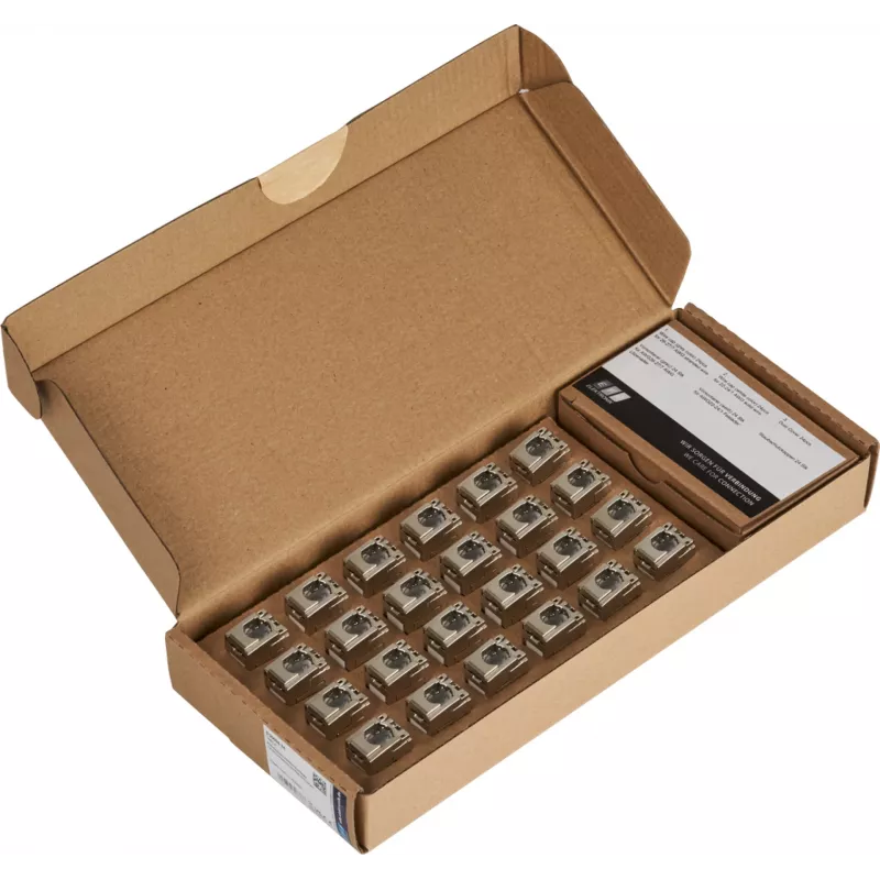 EFB E-20094-24 RJ45 Keystone Slimline/Shortbody Cat.6A Komponenten-zertifiziert Silber, 24 Stück