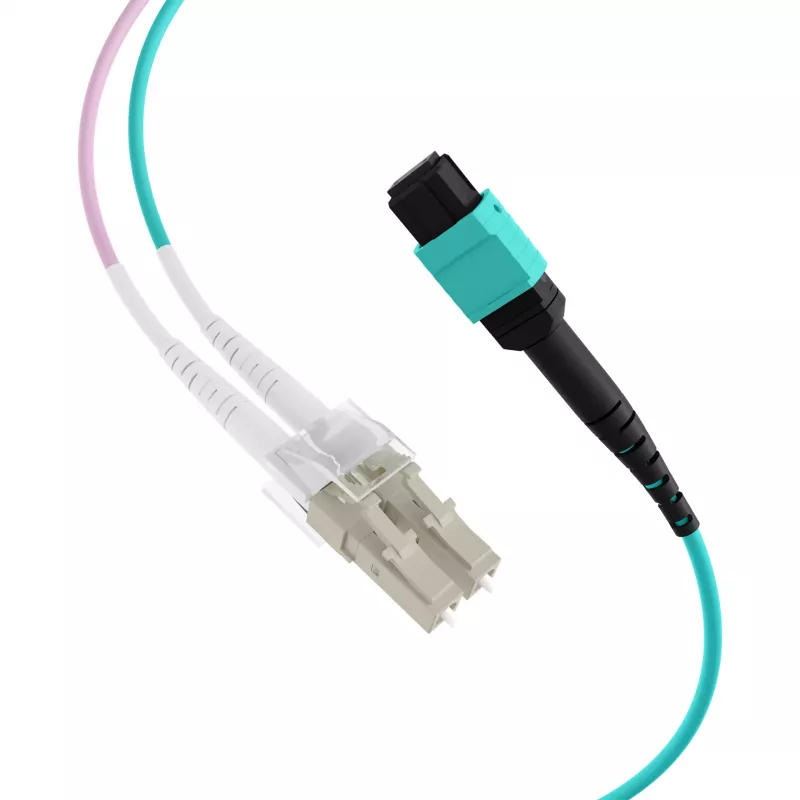 EFB MTP auf LC 12-Faser OM3 LSZH Aqua Fan-out Patchkabel, 7,5 m MTPF12LCOM3-7,5