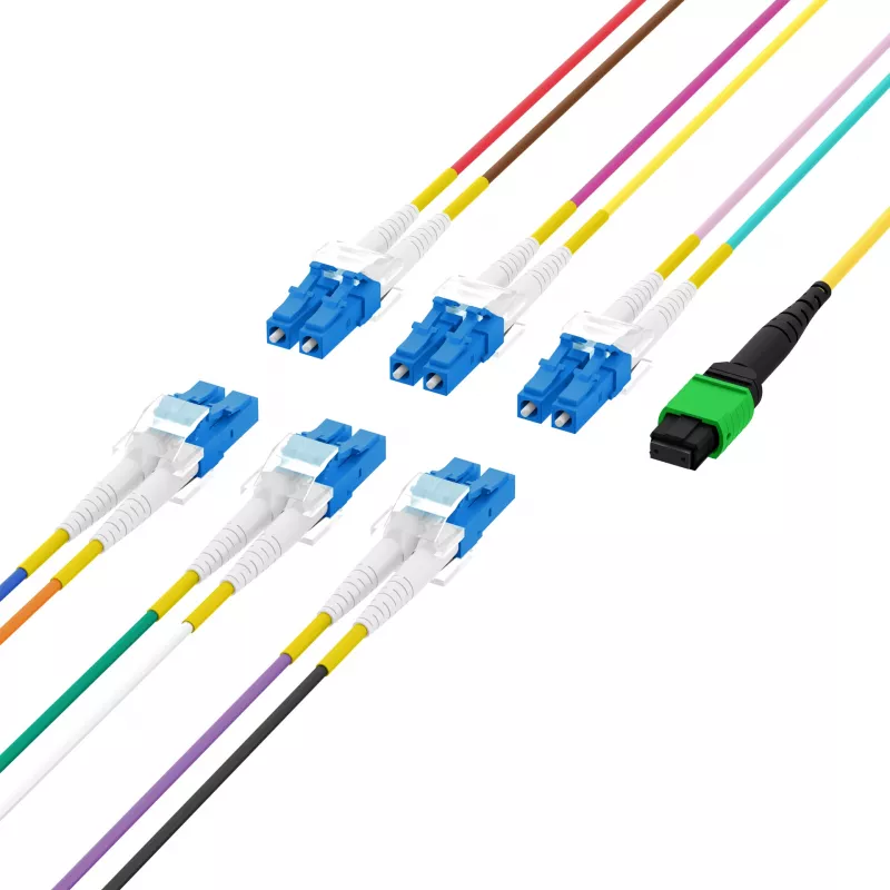EFB Elektronik MPOF12LCOS2-2 MPO-PLUS/APC(F)-LC Trunk-Kabel OS2 12 Fasern Typ B LSZH Gelb 2m
