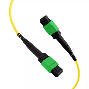 EFB Elektronik MPOF12MPOFOS2-1 MPO-PLUS APC auf MPO-PLUS APC OS2 Singlemode 12-Faser Patchkabel, Polarität Typ B, LSZH Gelb, 1 m