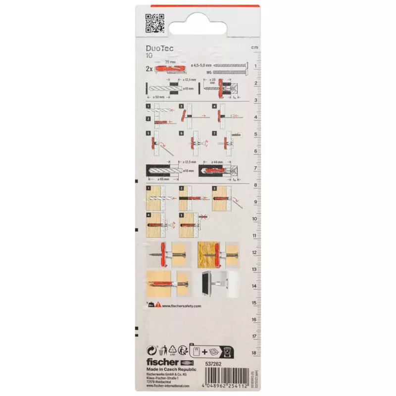 Fischer DuoTec 10 K NV Hohlraumdübel 50 mm mit Schraube, 1 Set 537262