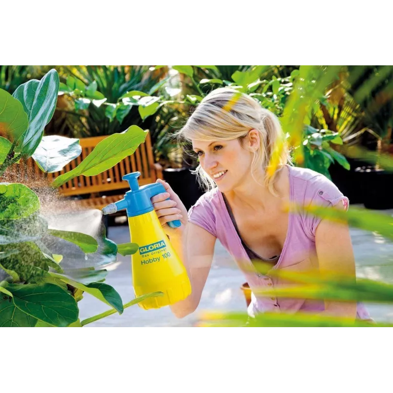 GLORIA Hobby 100 Handdrucksprüher 1,3 L Blau Gelb Kunststoff Messing/Kunststoff 3 bar 000015.0000