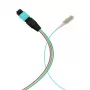MPO-PLUS (M) auf LC Fanout-Kabel OM3 12 Fasern Typ B LSZH Aqua 0,4m MPOM12LCOM3-0,4
