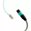 MPO-PLUS (M) auf LC Fanout-Kabel OM3 12 Fasern Typ B LSZH Aqua 0,4m MPOM12LCOM3-0,4