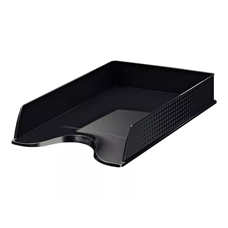 LEITZ Esselte Fusion A4 Briefablage, Schwarz, Stapelbar, 10er-Pack (623692)