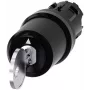Siemens SIRIUS ACT Schlüsselschalter, 22mm, 2-Positionen, Rastend, 90°, Schwarzer Kunststoff-Frontring, SSG10 Schlüssel 3SU10005HJ010AA0