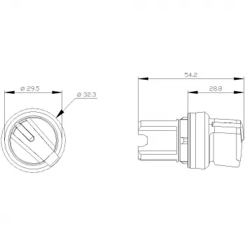 Siemens SIRIUS ACT 3SU10022BC100AA0 Wahlschalterkopf, 22 mm, 2-Positionen, Rastend, Schwarzer Kunststoff-Frontring, Beleuchtungsfähig