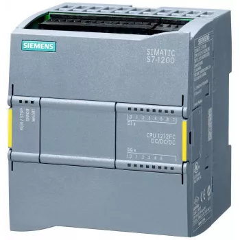 Siemens SIMATIC S7-1200F CPU 1212 FC Kompakt-CPU, 8 DI/4 DO/2 AI, PROFINET, 100 KB Programmspeicher, DC/DC/DC, Fail-Safe 6ES72121AF400XB0