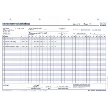 BOI Leistungsnachweis Krankenkasse Formulare, 50 Blatt, A4, Weiß (9206-00350)