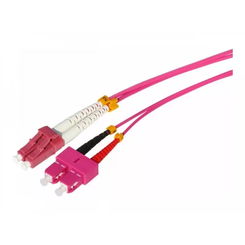Tecline HD OM4 Multimode LWL-Patchkabel LC auf SC Duplex, 50/125 µm, Erika Violett, 7,5 m 798LS07