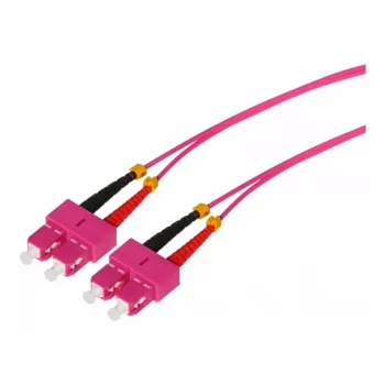 Tecline HD LWL-Patchkabel, 50/125 µm, Multimode, OM4, SC Duplex auf SC Duplex, Erika Violett, 3,0 m (798SS03)