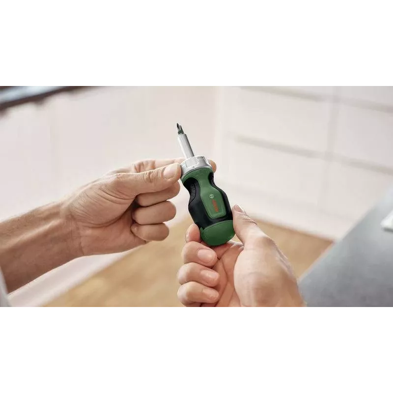 Bosch 1600A032UZ Ratschenschraubendreher mit 6 Bits