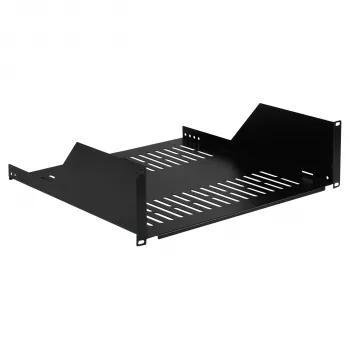 EFB Elektronik 19 inch 3U Rack-Einlegeboden, 450 mm tief, 36 kg Traglast, RAL 9005 Schwarz 691650TS.3U450