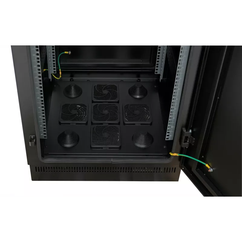 19 inch Netzwerkschrank 42U 800x800, IP55, mit vormontiertem Sockel, RAL9005 691742IP55V2.TS