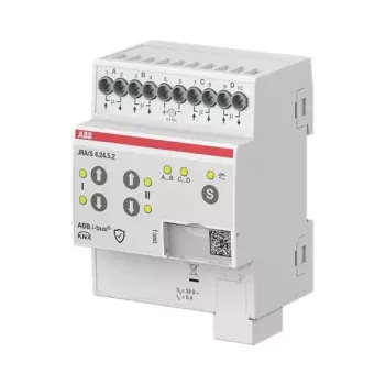 ABB JRA/S4.24.5.2 KNX Jalousie-/Rollladenaktor, 4-fach, 24V AC/DC, Handbetrieb, DIN-Schiene 2CDG110298R0011