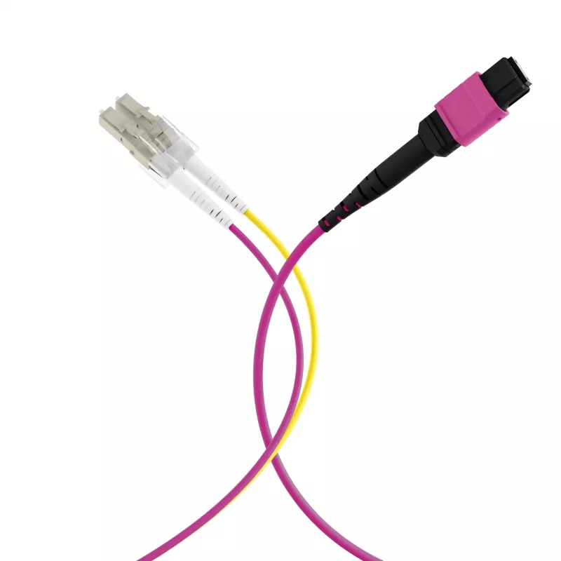 EFB Elektronik MPO-PLUS(F)-LC Trunk-Kabel OM4 8 Fasern Typ B LSZH Heidekrautviolett 2m MPOF08LCOM4-2