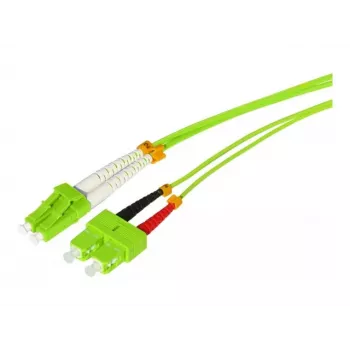 Tecline HD OM5 50/125 µm Multimode Glasfaser-Patchkabel, LC Duplex auf SC Duplex, Limettengrün, 3,0 m 796LS03