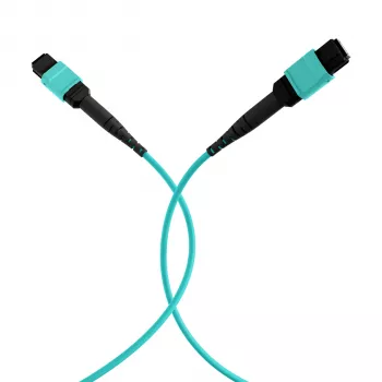 EFB Elektronik MPO-PLUS Buchse zu MPO-PLUS Buchse OM3 Multimode LWL Patchkabel, 12 Fasern, Polarität Typ B, LSZH Aqua Mantel, 1 m MPOF12MPOFOM3-1