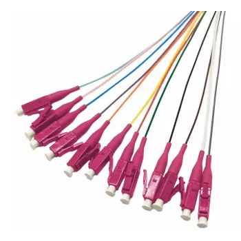 Tecline Glasfaser-Pigtails, OM4, farbig, LC/UPC, 2,0 m, 12 Stück 20500017