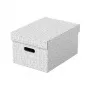 LEITZ 628282 Aufbewahrungsbox Home Medium, 3-teiliges Set, Weiß, 100% recycelter Wellpappe, abnehmbarer Deckel, stapelbar