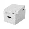 LEITZ 628282 Aufbewahrungsbox Home Medium, 3-teiliges Set, Weiß, 100% recycelter Wellpappe, abnehmbarer Deckel, stapelbar