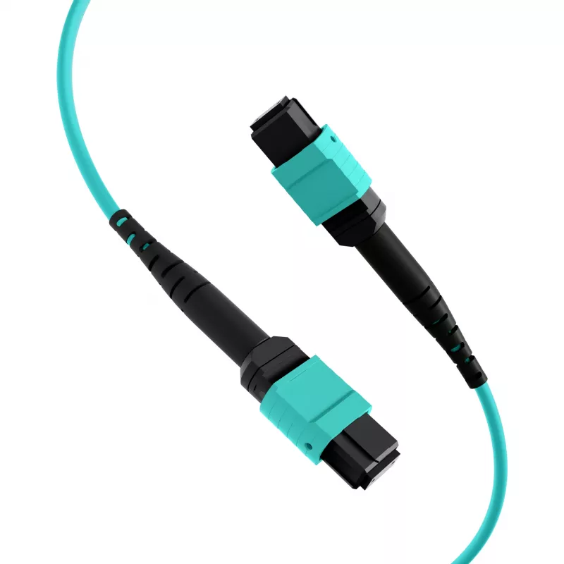 EFB Elektronik MPO-PLUS Female zu MPO-PLUS Female Patchkabel, OM3 Multimode, 12 Fasern, Typ B, LSZH Aqua, 5m MPOF12MPOFOM3-5