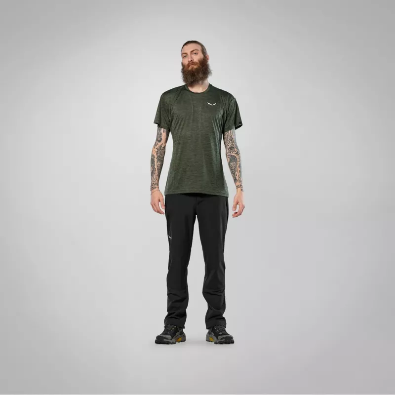 Salewa Puez Melange Dry Kurzarm-T-Shirt Dark Olive Melange M
