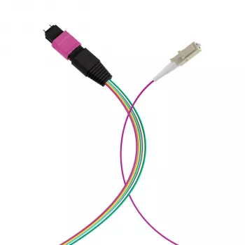 EFB Elektronik MPO-PLUS (M)-LC Fanout-Kabel OM4 12 Fasern Typ B LSZH Erika-Violett 1m MPOM12LCOM4-1