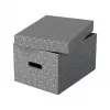 Esselte Aufbewahrungsbox Home M, 17,5 L, 26,5 x 36,5 x 20,5 cm, 3er-Pack, Weiß/Grau (628283)
