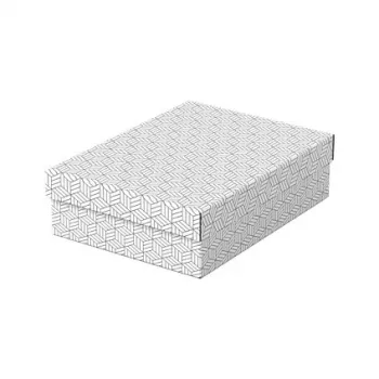 LEITZ Home M Aufbewahrungs- und Geschenkbox-Set mit 3, Weiß, 100% recycelter Wellpappe, abnehmbarer Deckel 628284
