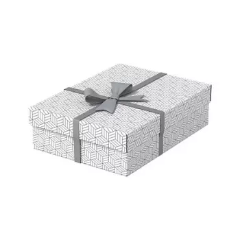 LEITZ Home M Aufbewahrungs- und Geschenkbox-Set mit 3, Weiß, 100% recycelter Wellpappe, abnehmbarer Deckel 628284