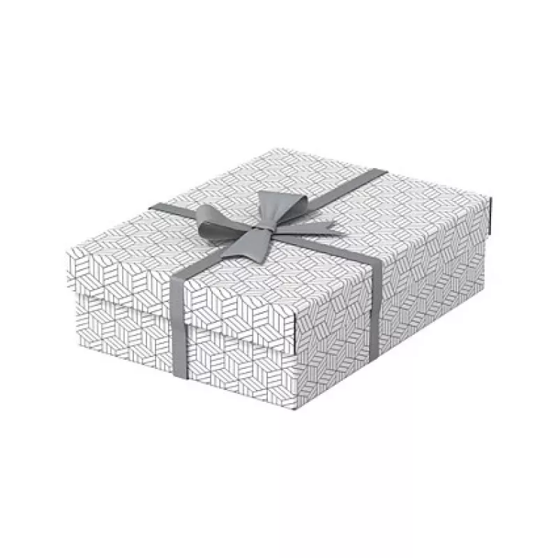 LEITZ Home M Aufbewahrungs- und Geschenkbox-Set mit 3, Weiß, 100% recycelter Wellpappe, abnehmbarer Deckel 628284