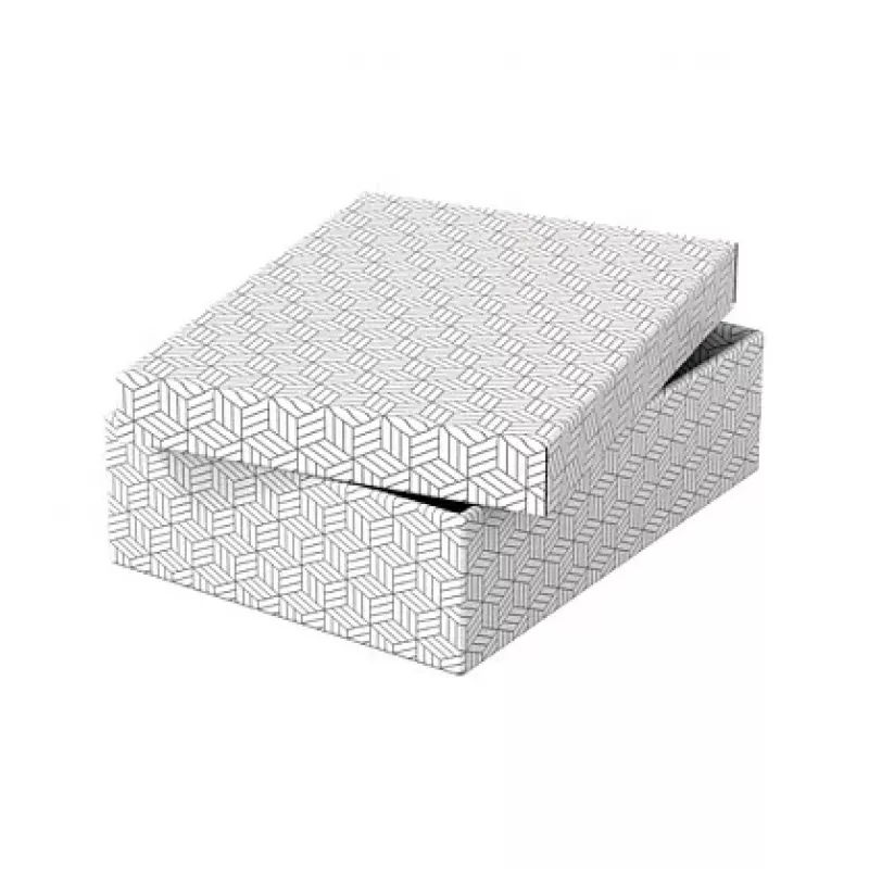 LEITZ Home M Aufbewahrungs- und Geschenkbox-Set mit 3, Weiß, 100% recycelter Wellpappe, abnehmbarer Deckel 628284