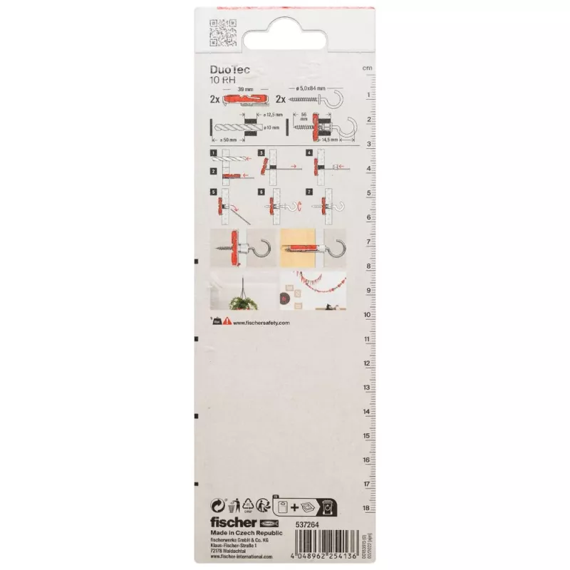 Fischer DuoTec 10 RH K NV Dübel mit Rundhaken, 1 Set (537264)