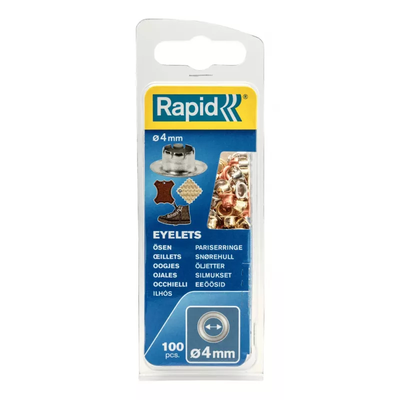 Rapid 5000409 Ösen, 4 mm, verschiedene Farben, 100 Stück